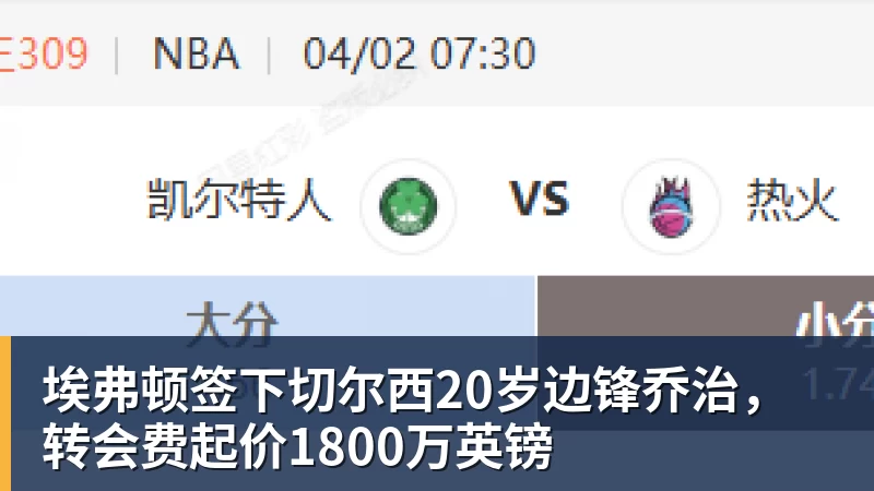 埃弗顿签下切尔西20岁边锋乔治，转会费起价1800万英镑